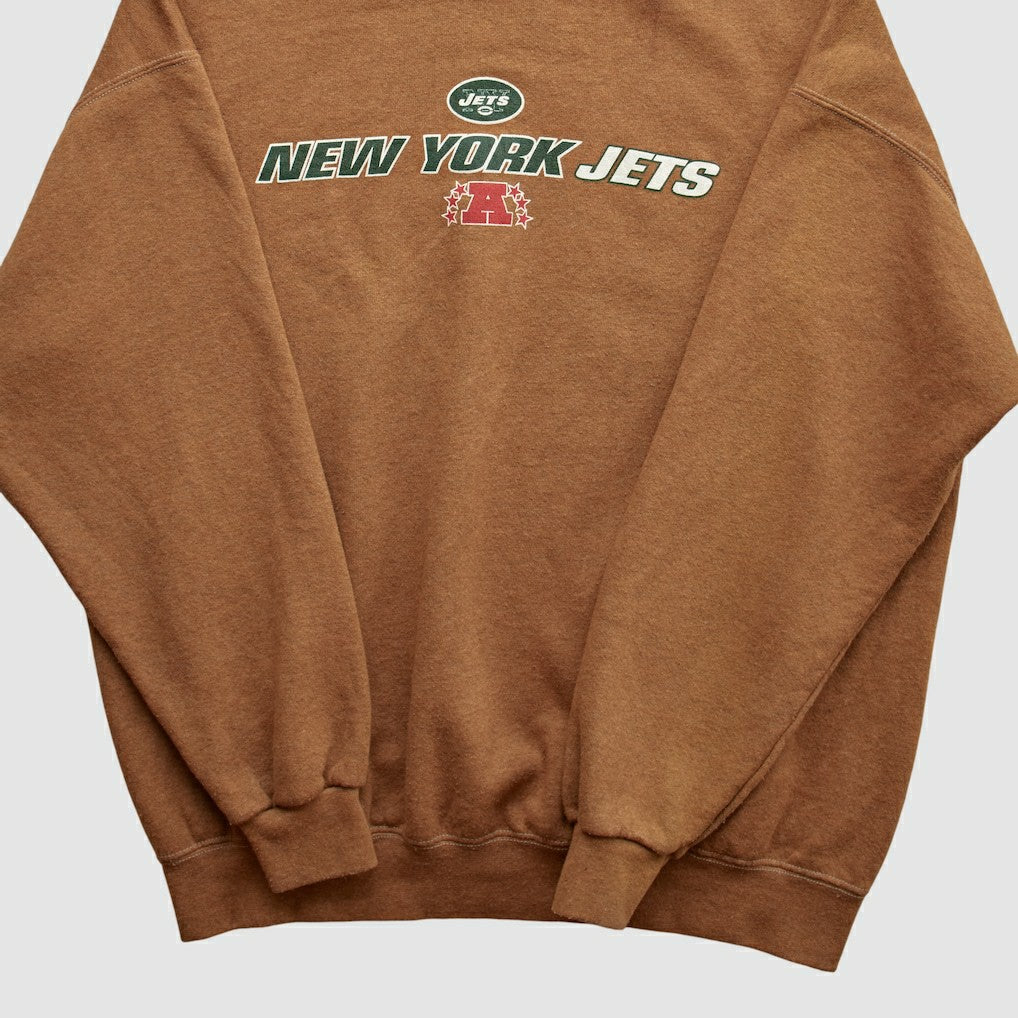 Fanatics New York Jets NFL 2000s Pullover Sweatshirt Brown Vintage