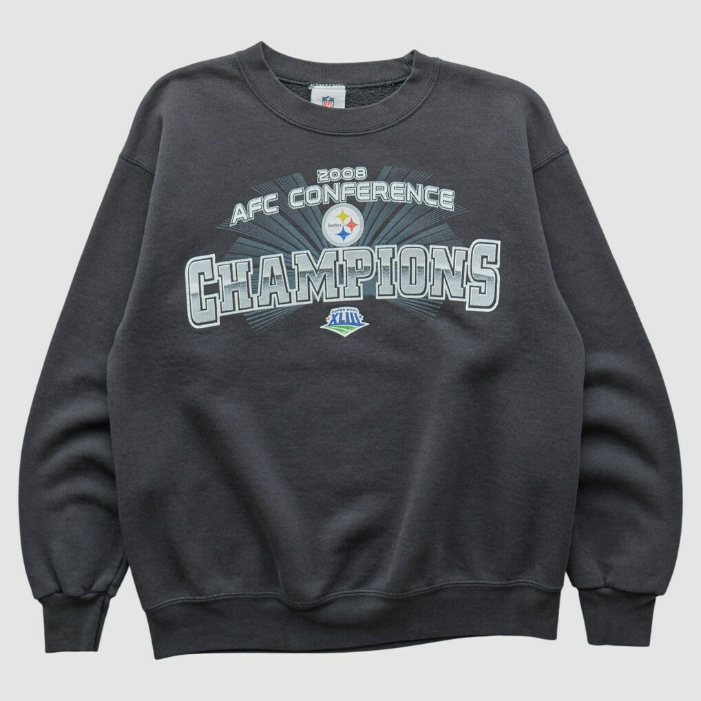 Fanatics Pittsburgh Steelers NFL 2008 Pullover Sweatshirt Charcoal Vintage