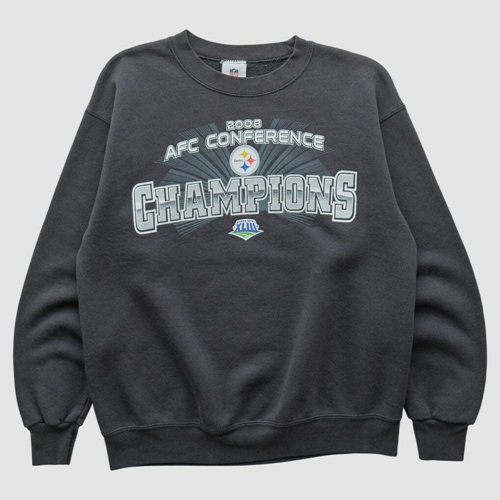 Fanatics Pittsburgh Steelers NFL 2008 Pullover Sweatshirt Charcoal Vintage