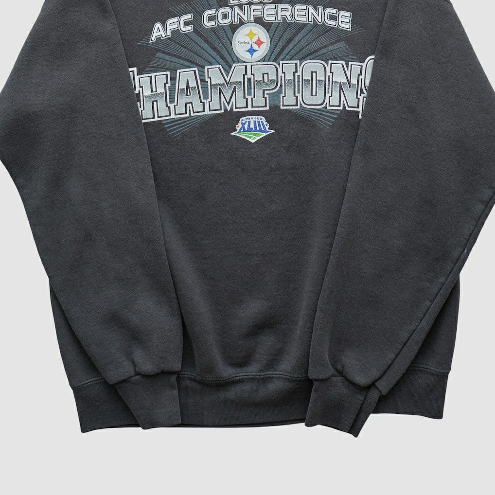 Fanatics Pittsburgh Steelers NFL 2008 Pullover Sweatshirt Charcoal Vintage