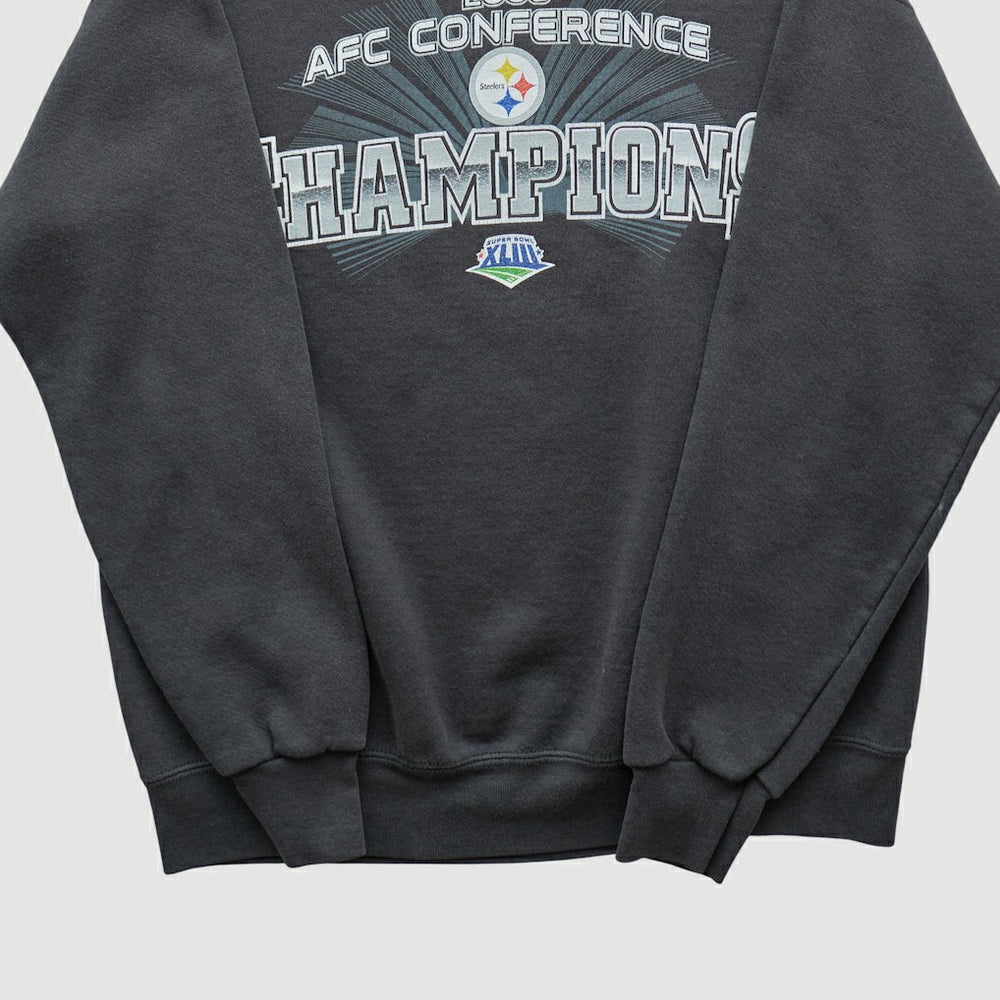 Fanatics Pittsburgh Steelers NFL 2008 Pullover Sweatshirt Charcoal Vintage