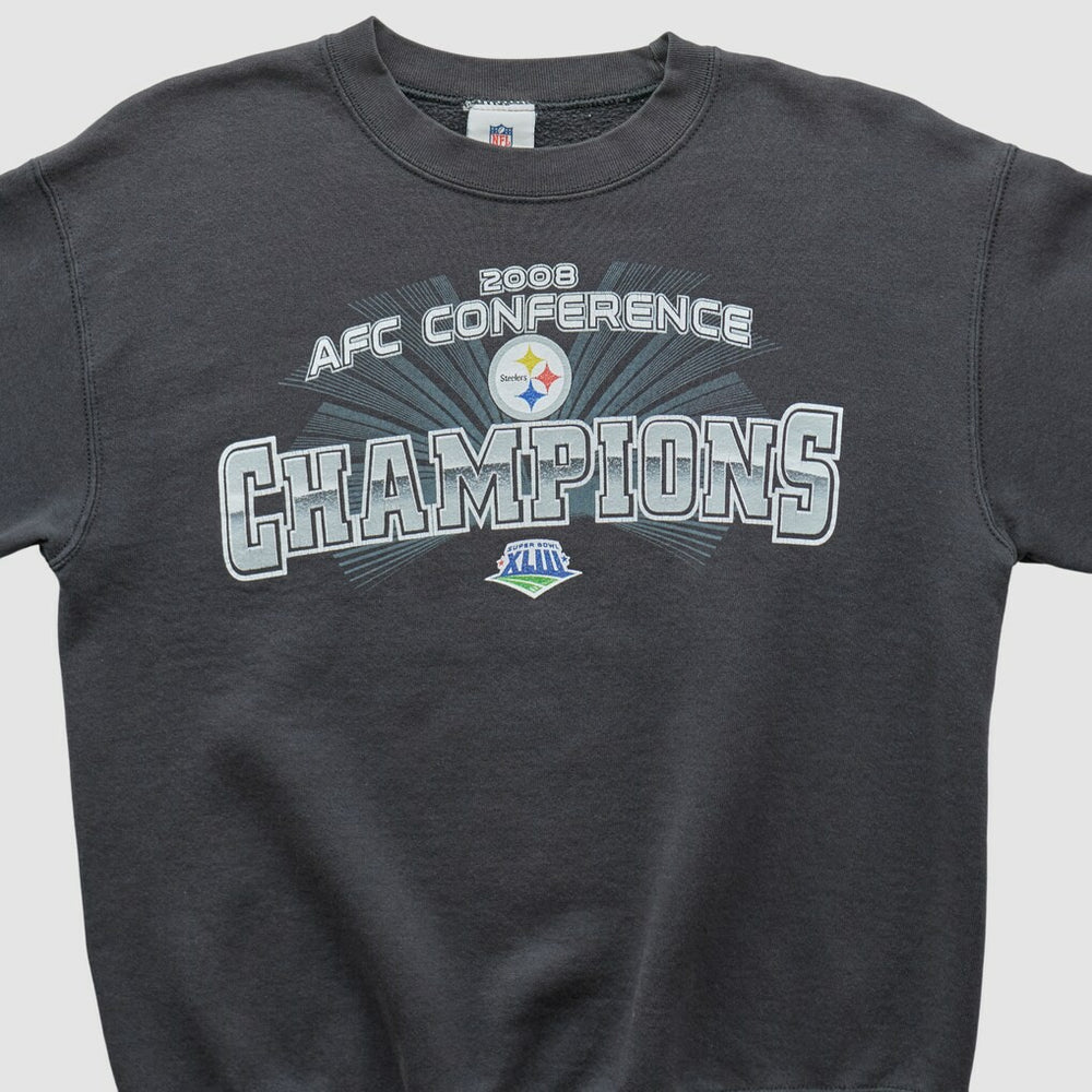 Fanatics Pittsburgh Steelers NFL 2008 Pullover Sweatshirt Charcoal Vintage