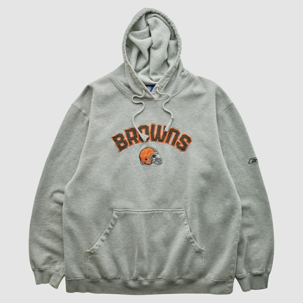 Fanatics Cleveland Browns NFL 2000s Hooded Pullover Sweatshirt Heather Gray Vintage
