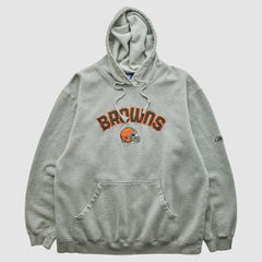 Fanatics Cleveland Browns NFL 2000s Hooded Pullover Sweatshirt Heather Gray Vintage