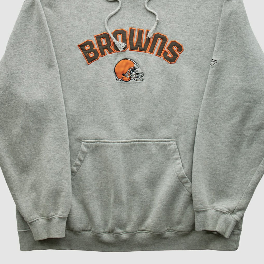 Fanatics Cleveland Browns NFL 2000s Hooded Pullover Sweatshirt Heather Gray Vintage
