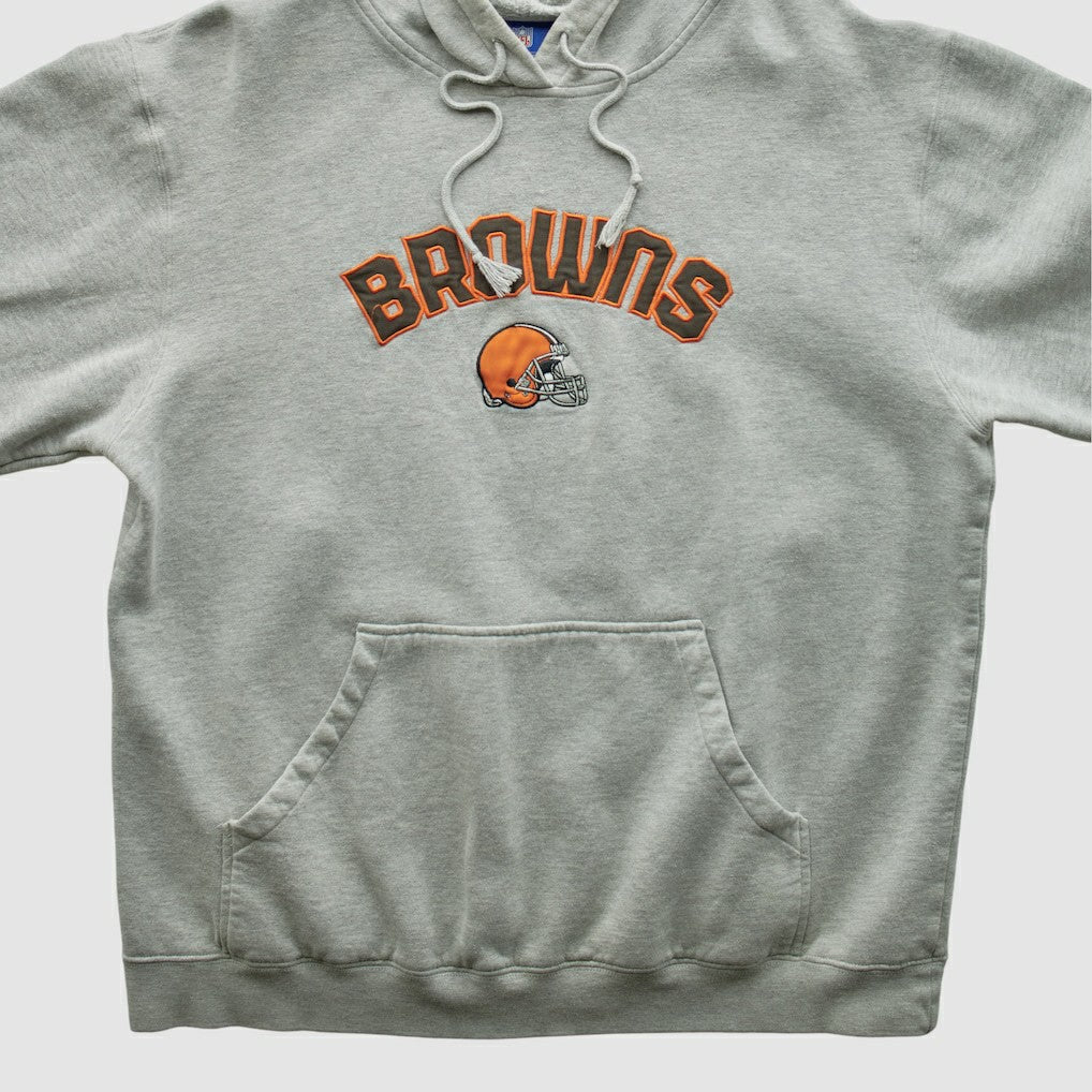 Fanatics Cleveland Browns NFL 2000s Hooded Pullover Sweatshirt Heather Gray Vintage