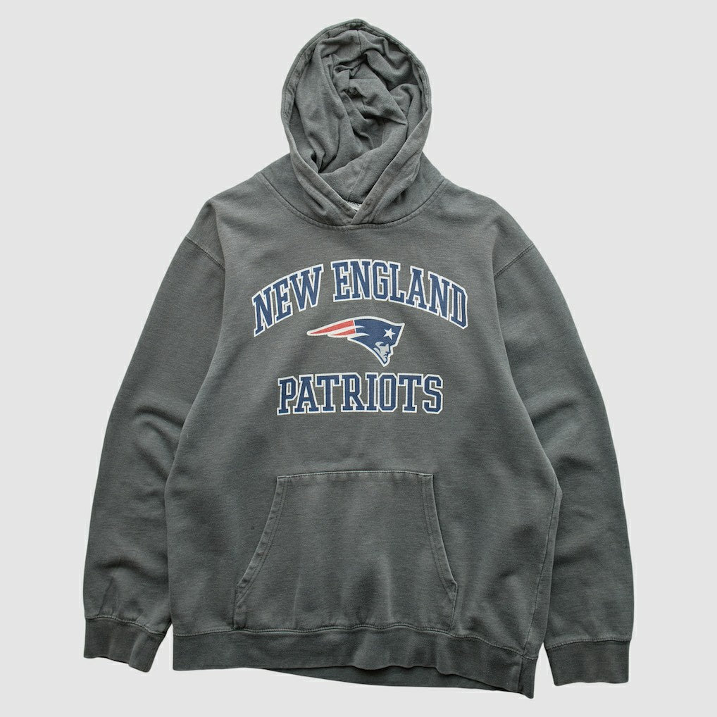 Fanatics New England Patriots Majestic 2010s Hooded Pullover Sweatshirt Gray Vintage