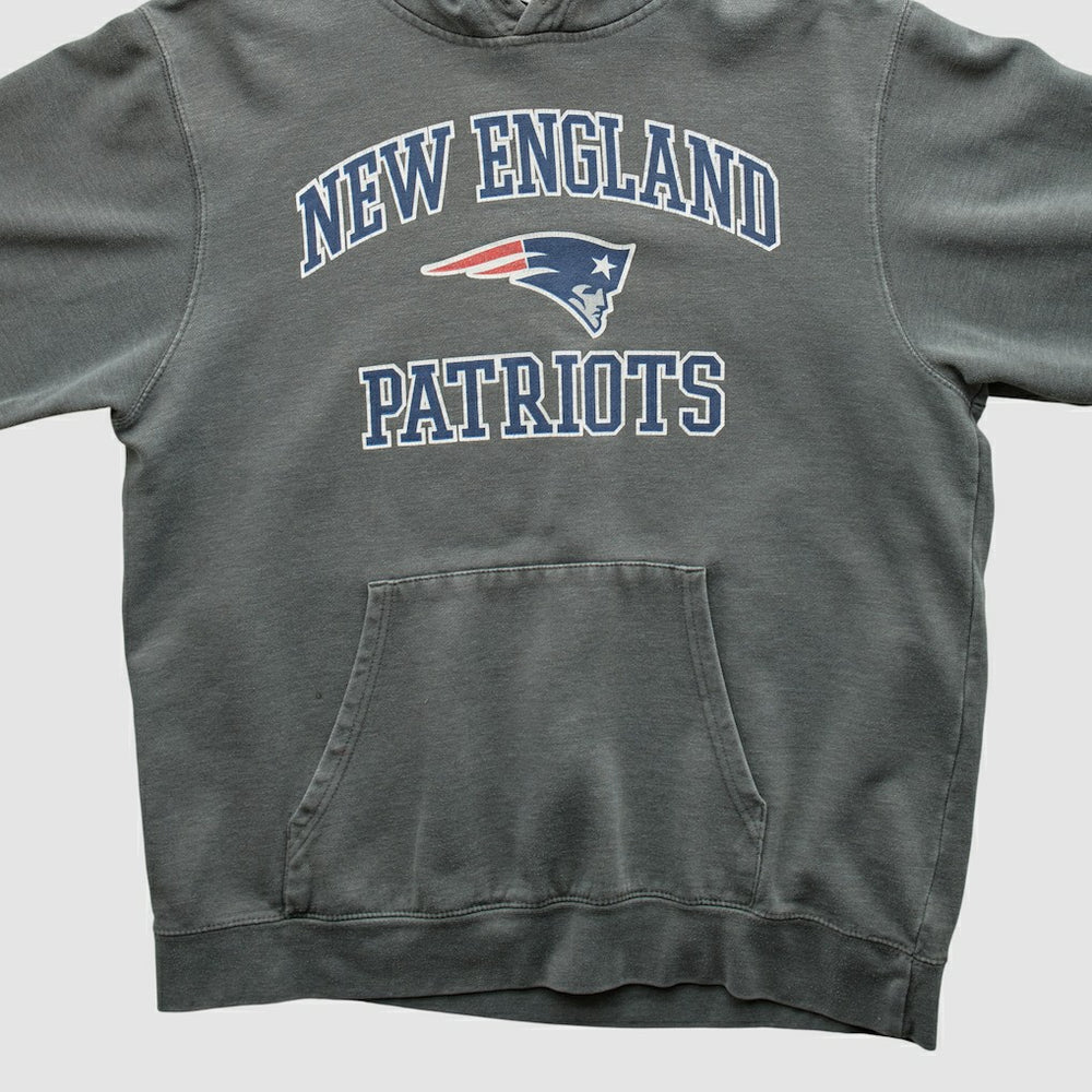 Fanatics New England Patriots Majestic 2010s Hooded Pullover Sweatshirt Gray Vintage