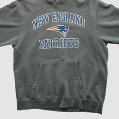 Fanatics New England Patriots Majestic 2010s Hooded Pullover Sweatshirt Gray Vintage