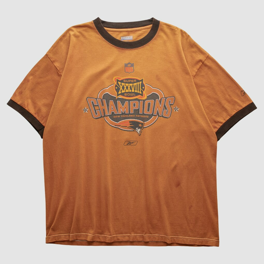 Fanatics New England Patriots Reebok 2004 T-shirt Orange Vintage
