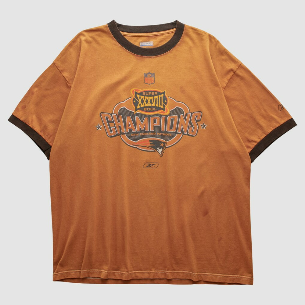 Fanatics New England Patriots Reebok 2004 T-shirt Orange Vintage
