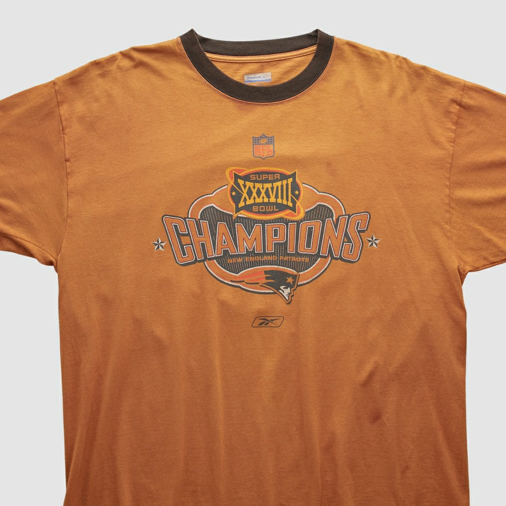 Fanatics New England Patriots Reebok 2004 T-shirt Orange Vintage