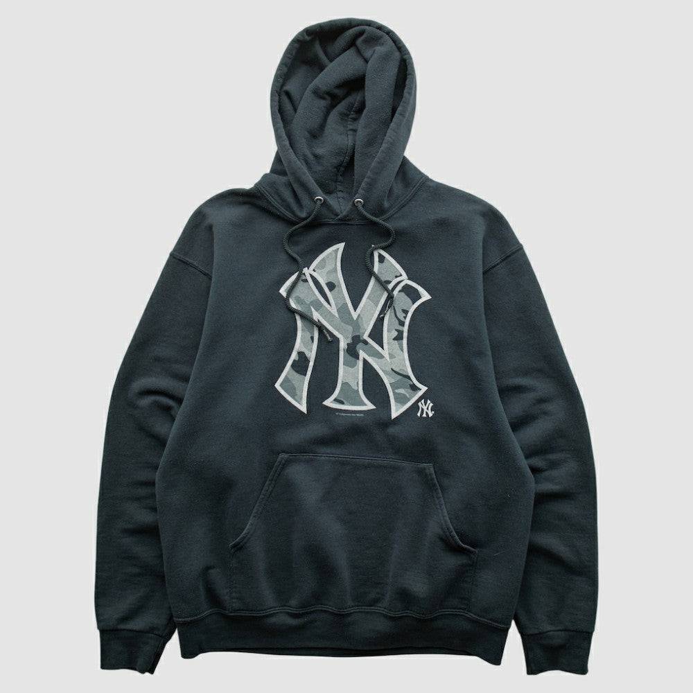 New York Yankees Genuine Merchandise 2010s Hooded Pullover Sweatshirt - Black - XVintage - Fanatics Sale