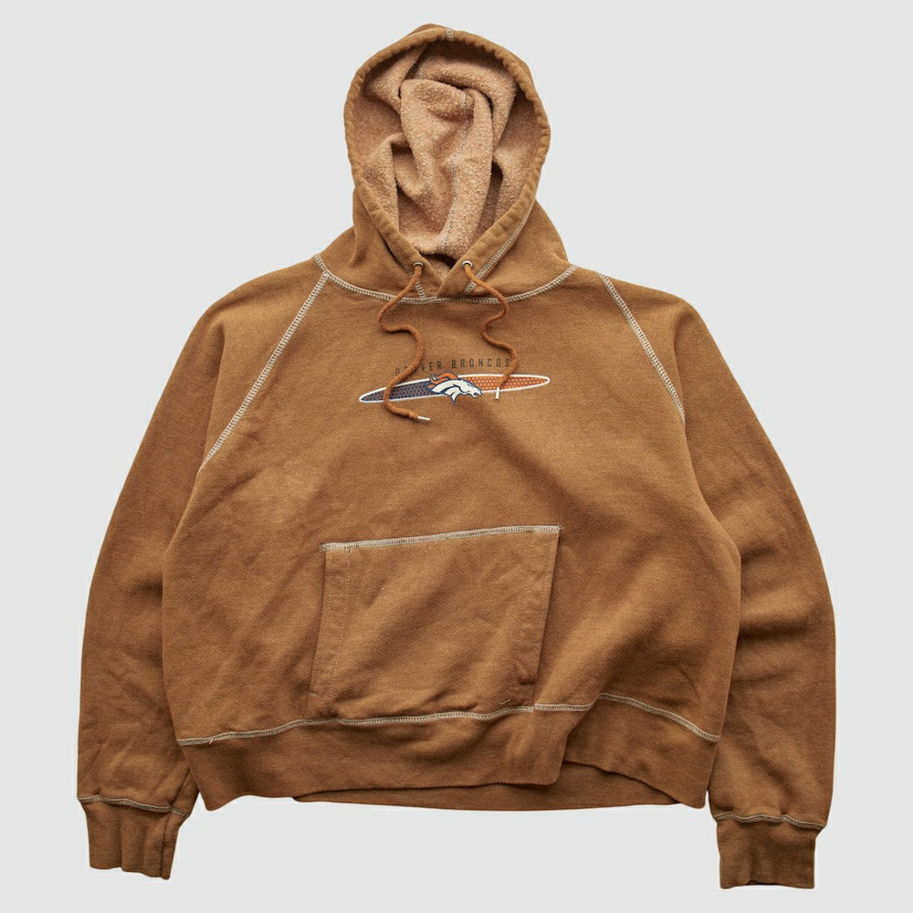 Fanatics Denver Broncos NFL 2000s Hooded Pullover Sweatshirt Tan Vintage