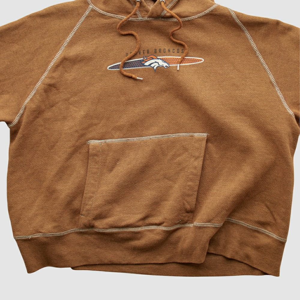 Fanatics Denver Broncos NFL 2000s Hooded Pullover Sweatshirt Tan Vintage