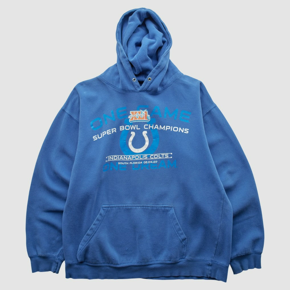 Fanatics Indianapolis Colts Alstyle 2007 Hooded Pullover Sweatshirt Blue Vintage