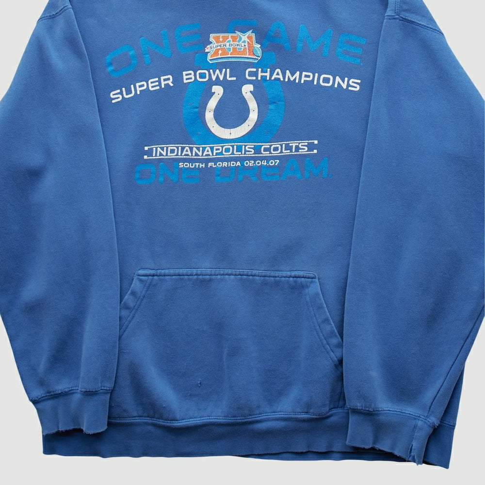 Fanatics Indianapolis Colts Alstyle 2007 Hooded Pullover Sweatshirt Blue Vintage