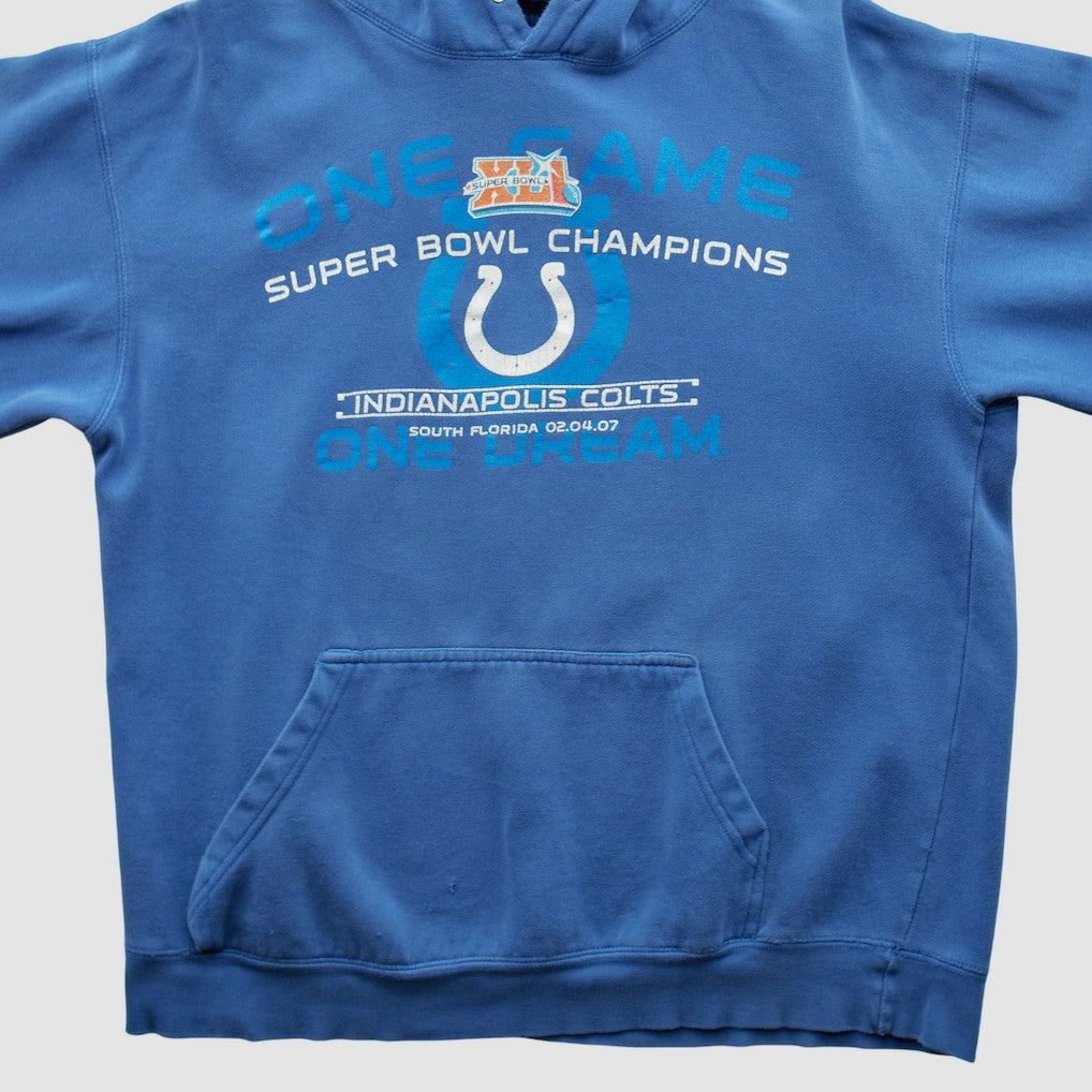 Fanatics Indianapolis Colts Alstyle 2007 Hooded Pullover Sweatshirt Blue Vintage