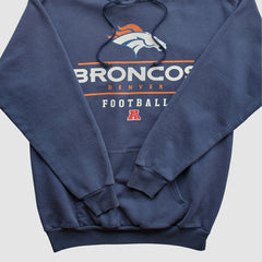 Fanatics Denver Broncos NFL 2000s Hooded Pullover Sweatshirt Navy Vintage