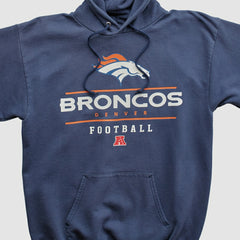 Fanatics Denver Broncos NFL 2000s Hooded Pullover Sweatshirt Navy Vintage