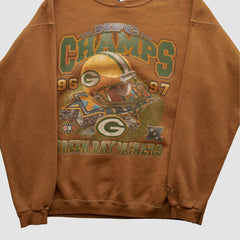 Fanatics Green Bay Packers Starter 1997 Pullover Sweatshirt Brown Vintage