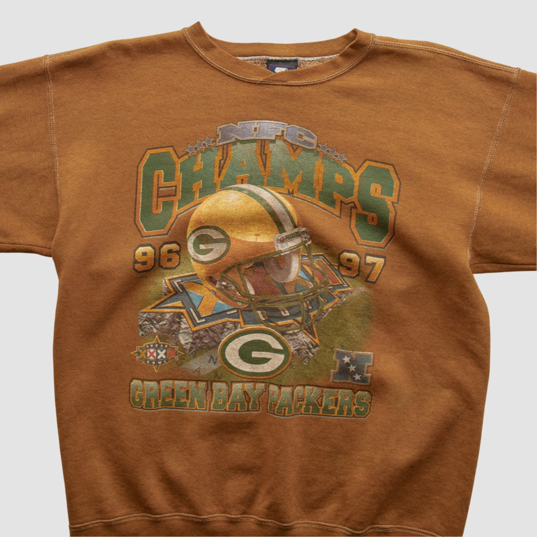 Fanatics Green Bay Packers Starter 1997 Pullover Sweatshirt Brown Vintage