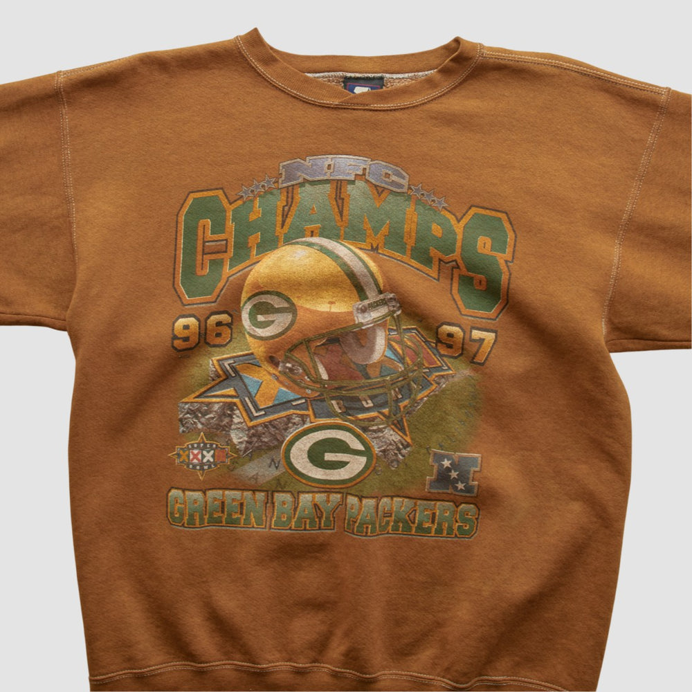 Fanatics Green Bay Packers Starter 1997 Pullover Sweatshirt Brown Vintage