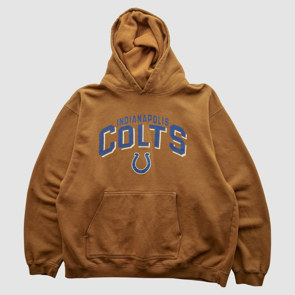 Fanatics Indianapolis Colts Reebok 2000s Hooded Pullover Sweatshirt Tan Vintage