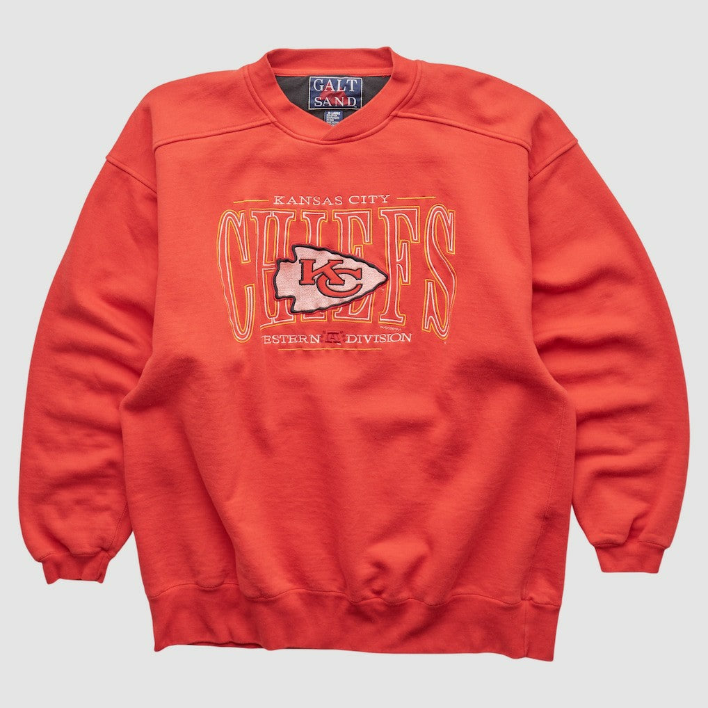 Fanatics Kansas City Chiefs Galt Sand 90s Pullover Sweatshirt Red Vintage