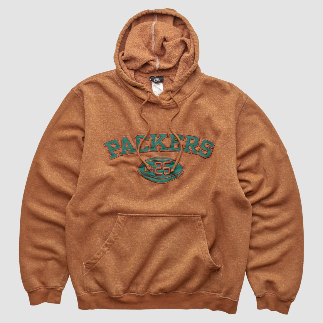 Fanatics Green Bay Packers Reebok 2010s Hooded Pullover Sweatshirt Brown Vintage