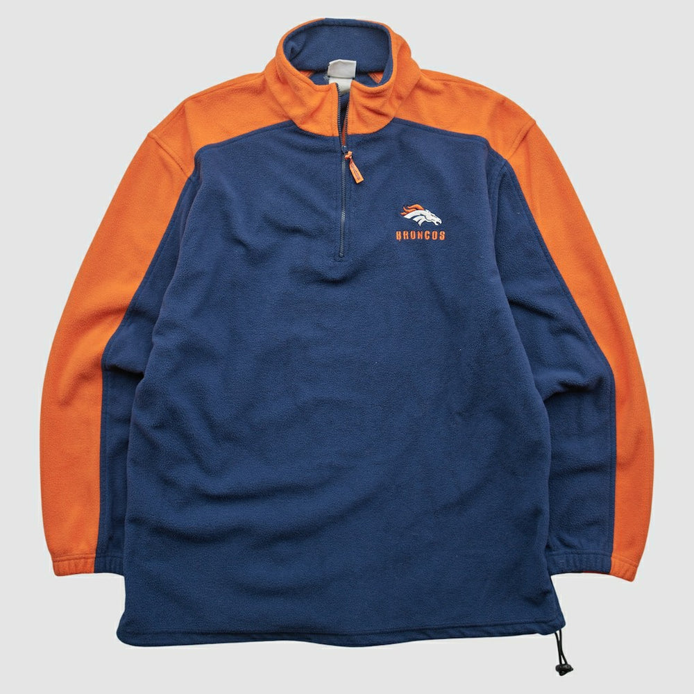 Fanatics Denver Broncos NFL 2000s 1/4 Zip Sweatshirt Navy Vintage