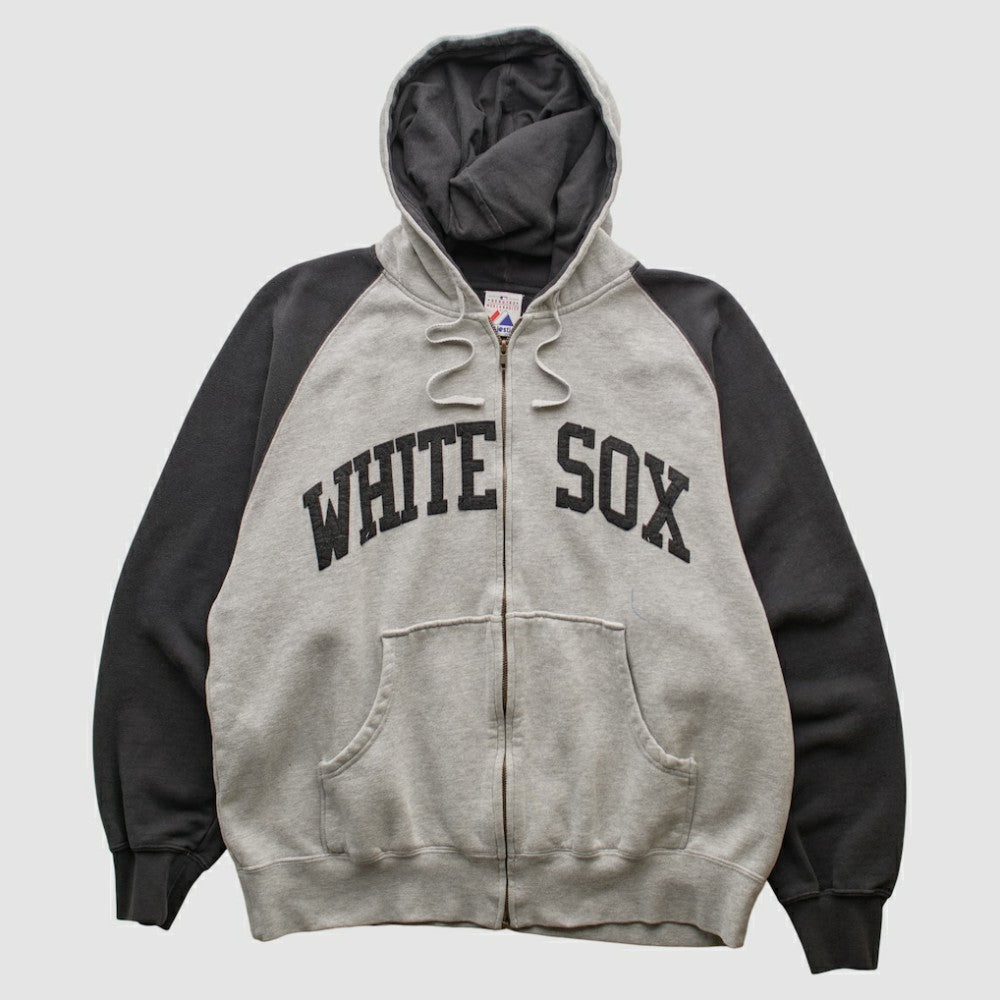 Chicago White Sox Majestic 2000s Hooded Full Zip Sweatshirt - Heather Gray - Vintage - Fanatics on Sale