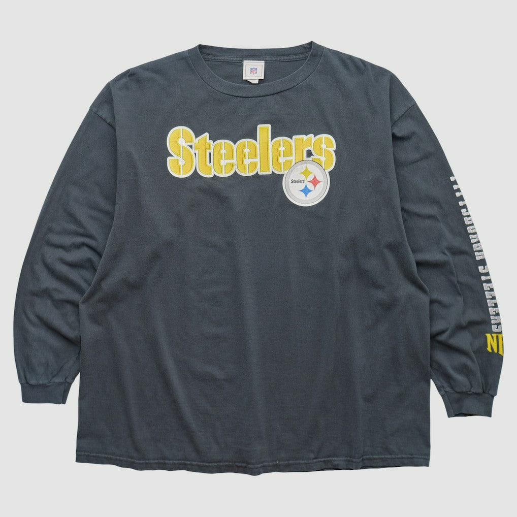 Fanatics Pittsburgh Steelers NFL 2000s Long Sleeve T-shirt Charcoal Vintage