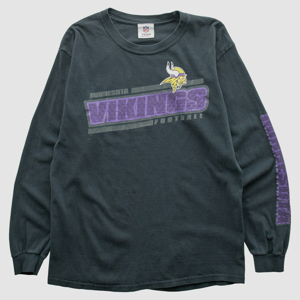 Fanatics Minnesota Vikings NFL 2010s Long Sleeve T-shirt Charcoal Vintage
