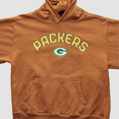 Fanatics Green Bay Packers Reebok 2000s Hooded Pullover Sweatshirt Brown Vintage