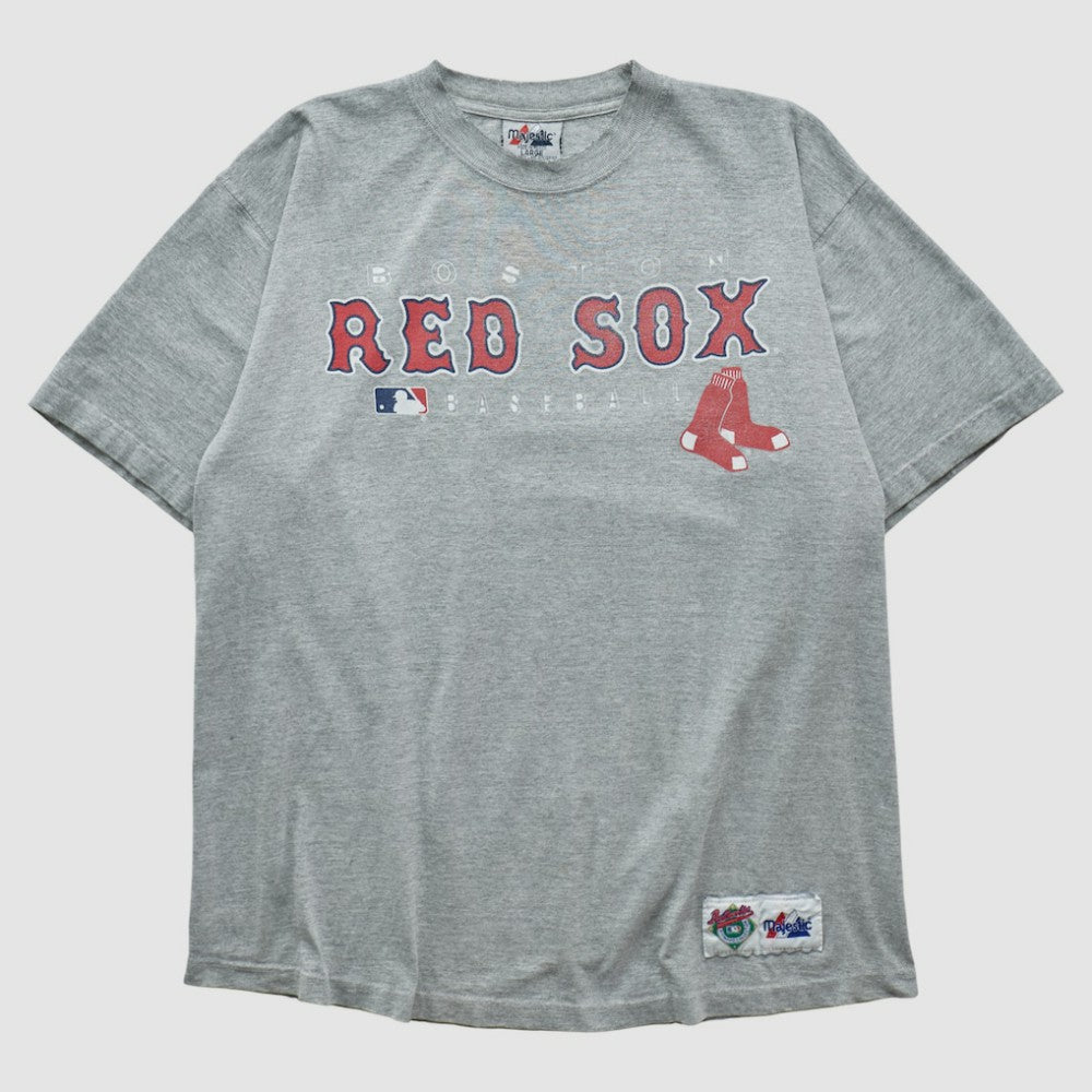 Boston Red Sox Majestic 2000s T-shirt - Gray - Vintage - Fanatics Discount
