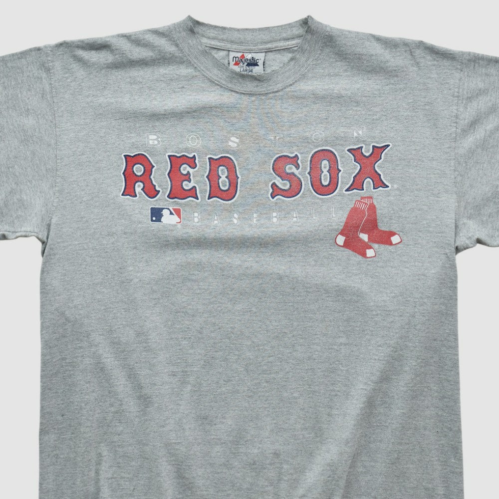 Boston Red Sox Majestic 2000s T-shirt - Gray - Vintage - Fanatics Discount