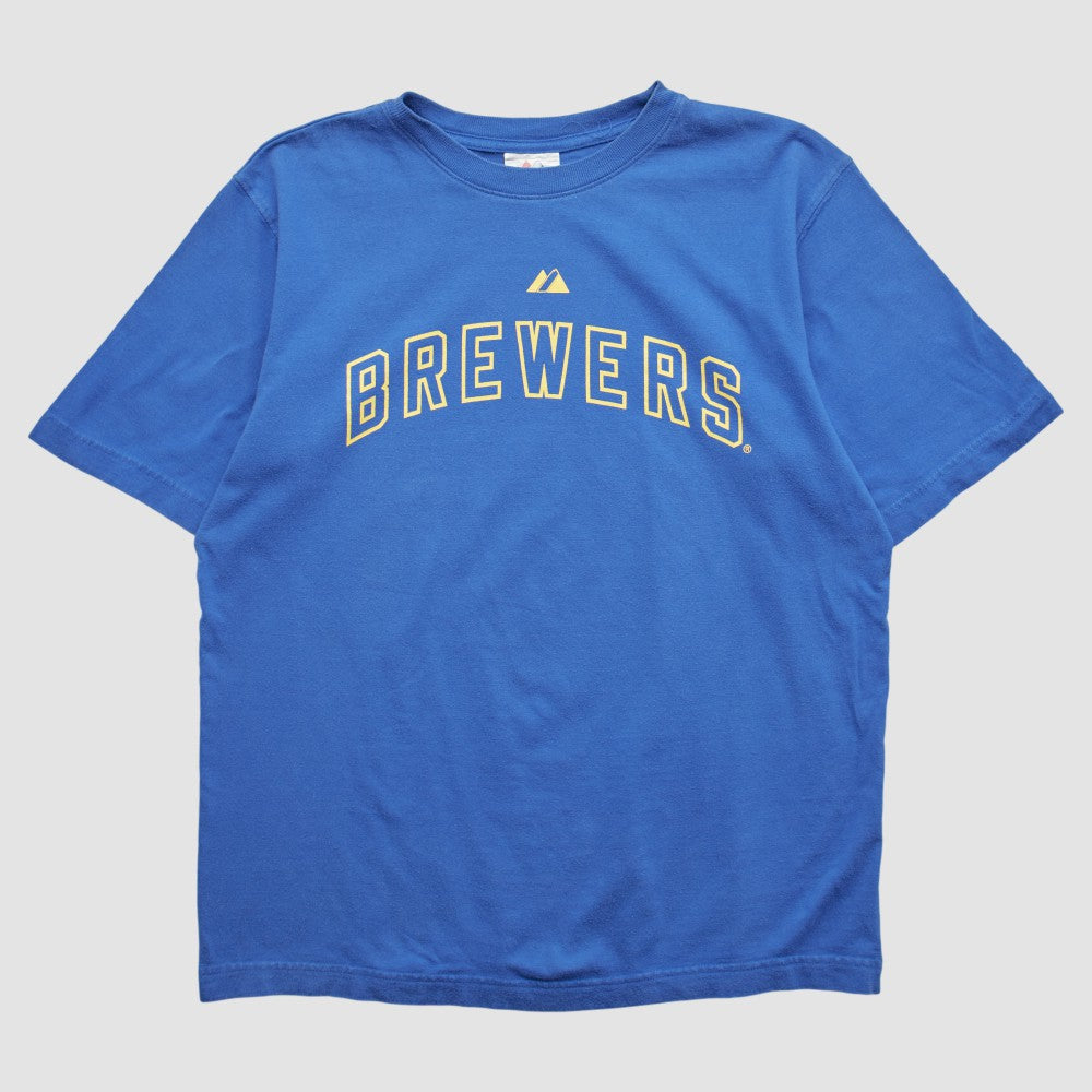 Milwaukee Brewers Majestic 2000s T-shirt - Blue - Vintage - Fanatics Sale