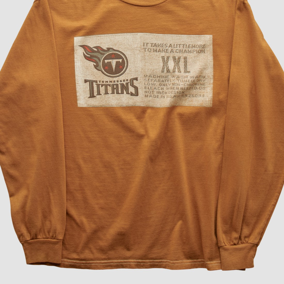 Fanatics Tennessee Titans Champion 2000s Long Sleeve T-shirt Brown Vintage