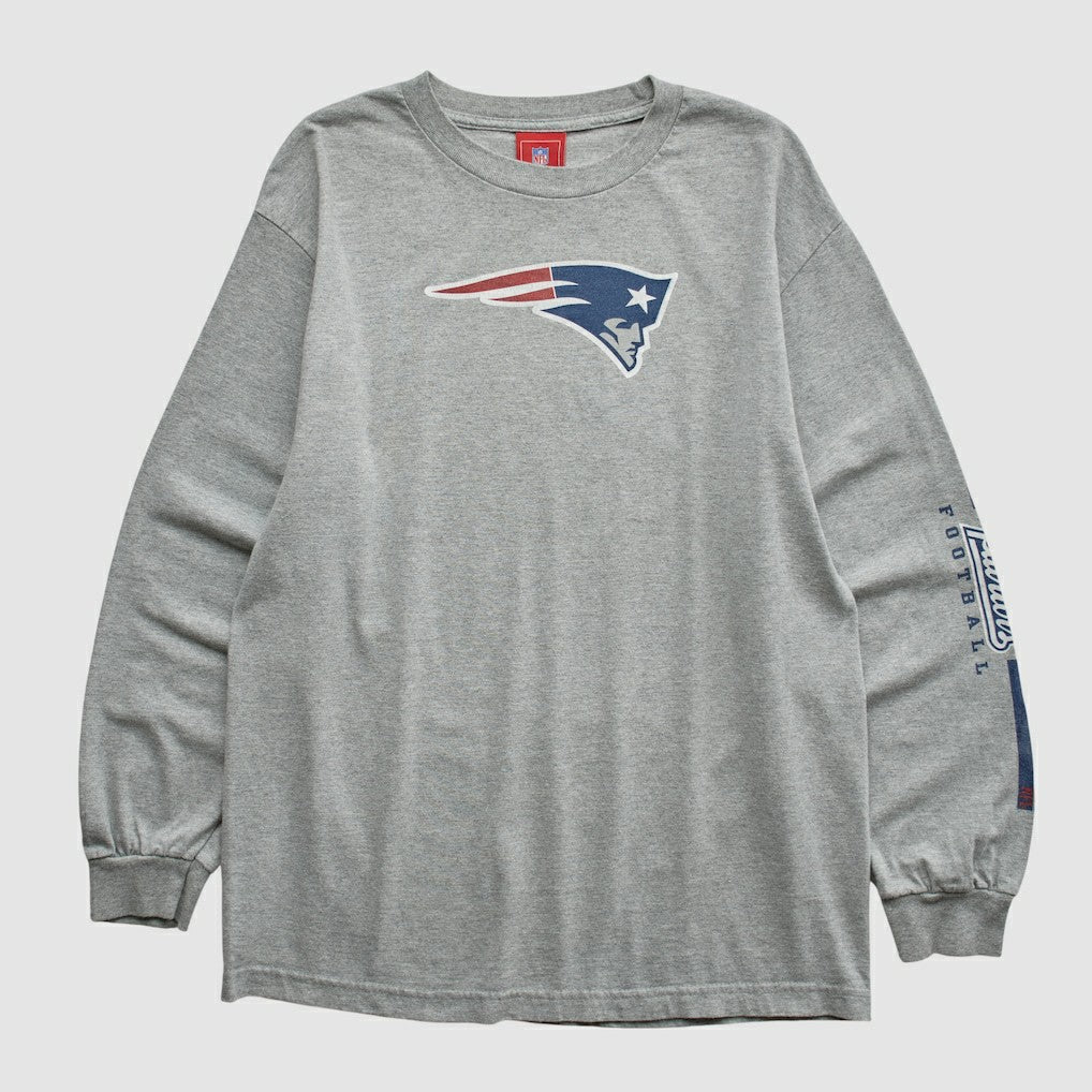 Fanatics New England Patriots NFL 2000s Long Sleeve T-shirt Heather Gray Vintage