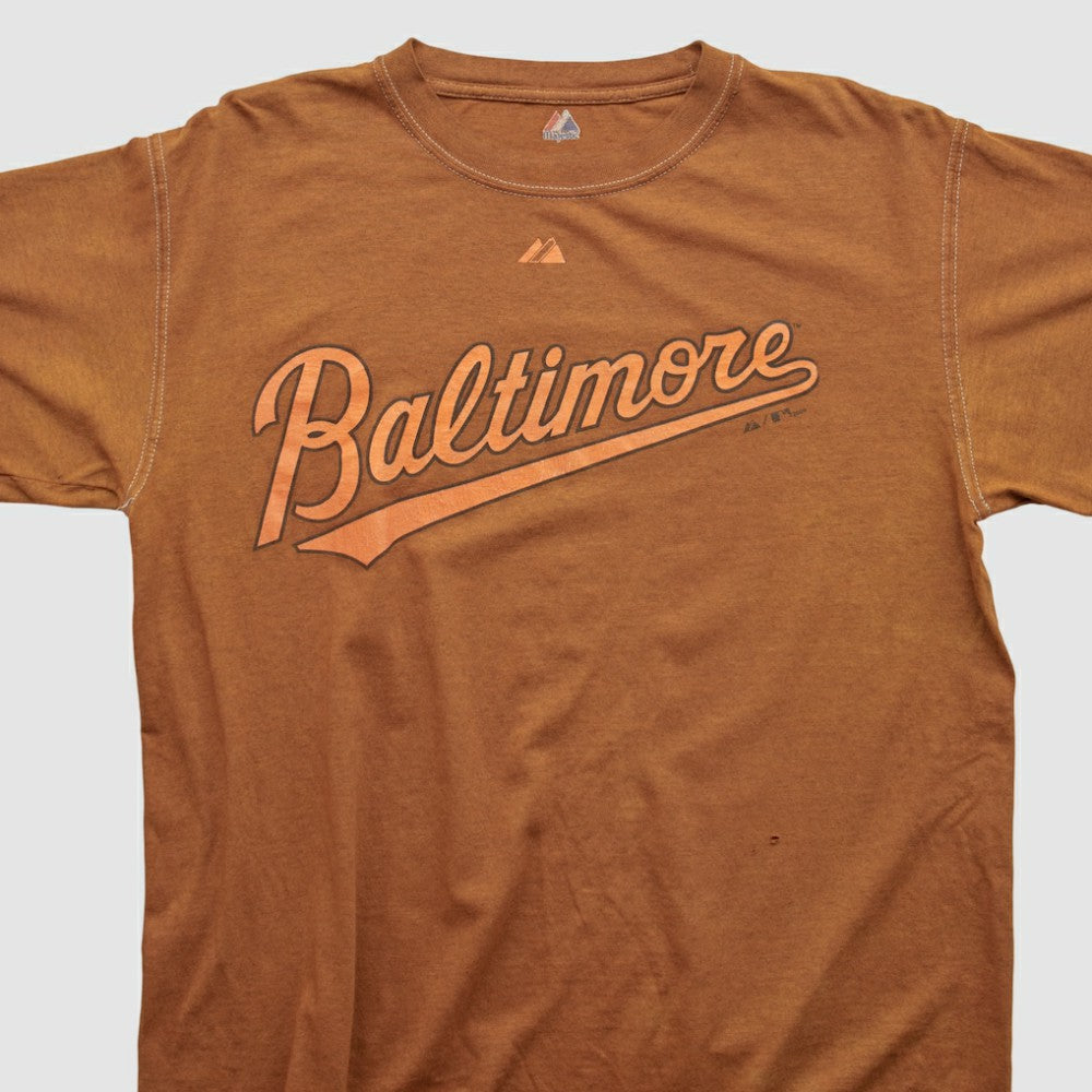 Baltimore Orioles Majestic 2009 T-shirt - Brown - Vintage - Fanatics on Sale