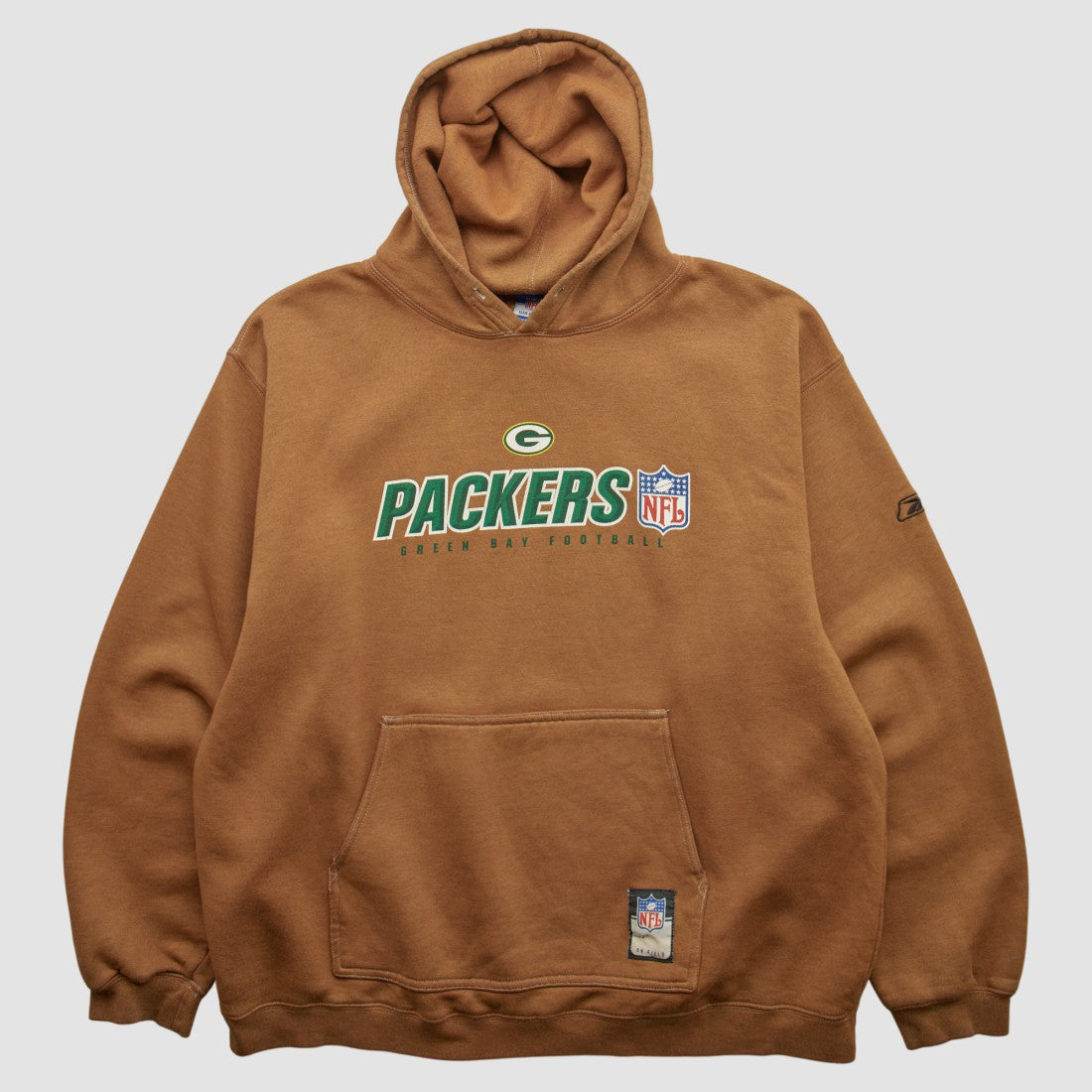 Fanatics Green Bay Packers NFL 2000s Hooded Pullover Sweatshirt Brown Vintage
