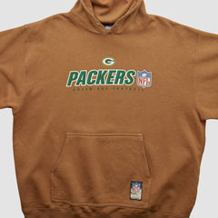Fanatics Green Bay Packers NFL 2000s Hooded Pullover Sweatshirt Brown Vintage