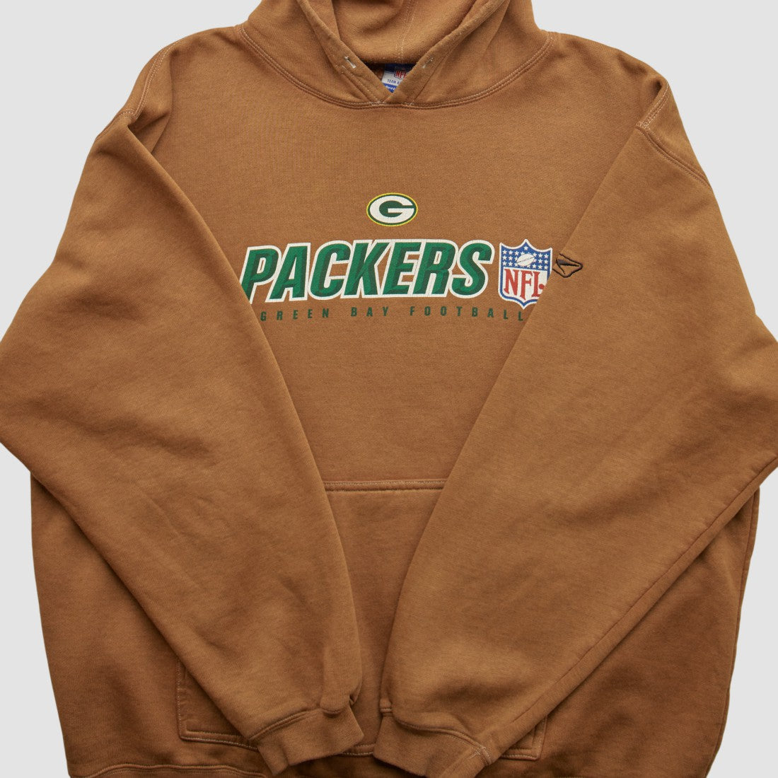 Fanatics Green Bay Packers NFL 2000s Hooded Pullover Sweatshirt Brown Vintage