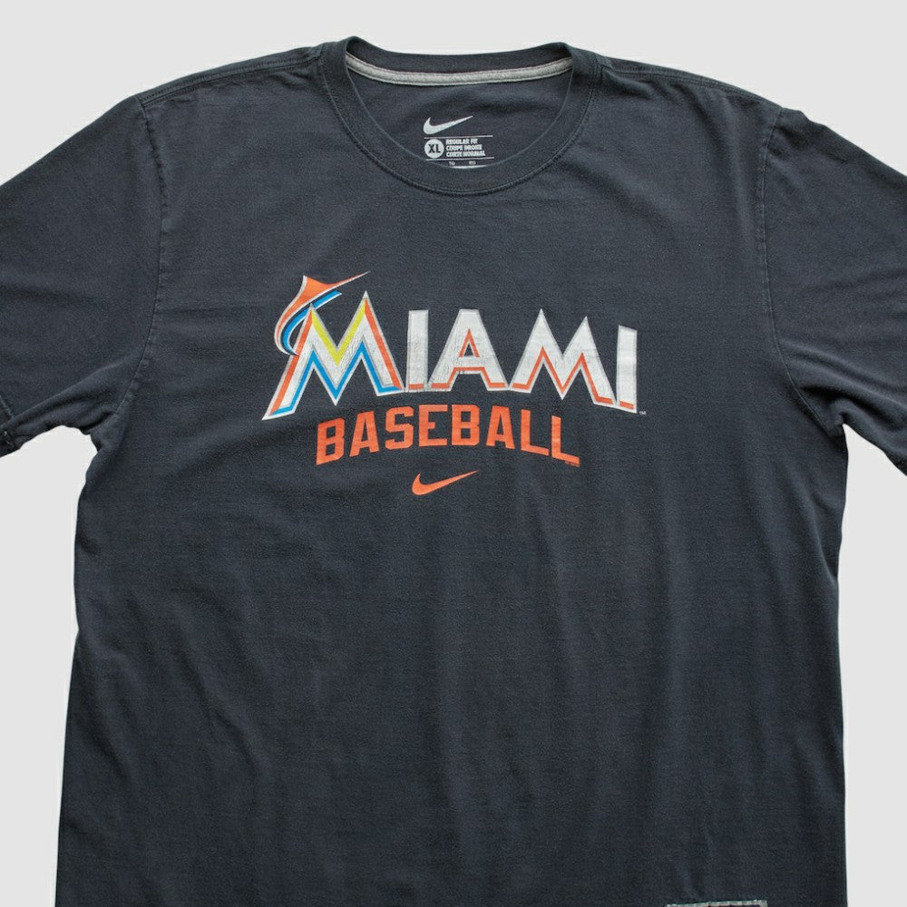 Miami Marlins Nike 2010s T-shirt - Charcoal - XVintage - Nike Sale