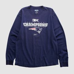 Fanatics New England Patriots Reebok 2000s Long Sleeve T-shirt Navy Vintage