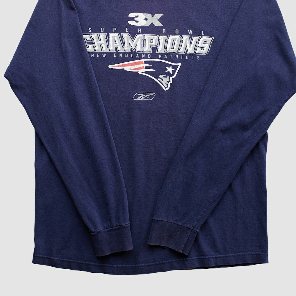 Fanatics New England Patriots Reebok 2000s Long Sleeve T-shirt Navy Vintage