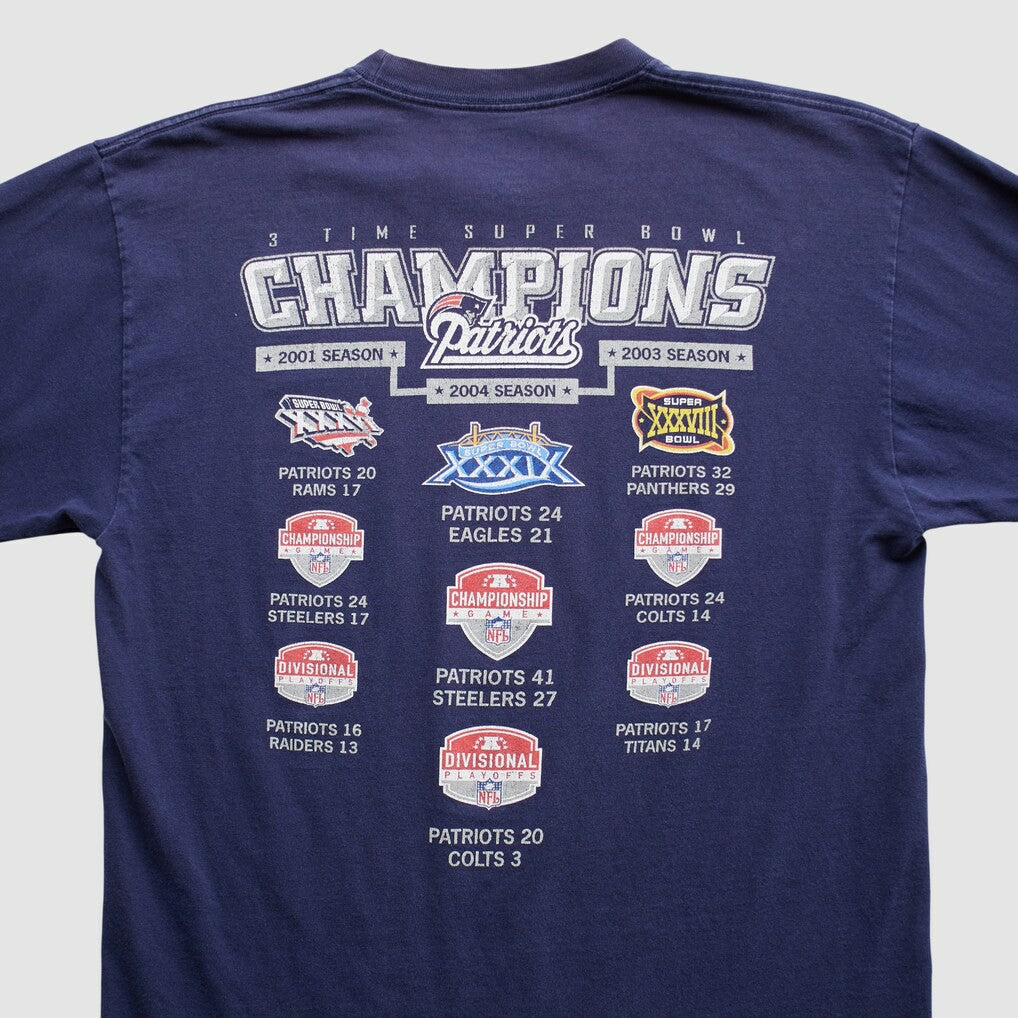 Fanatics New England Patriots Reebok 2000s Long Sleeve T-shirt Navy Vintage