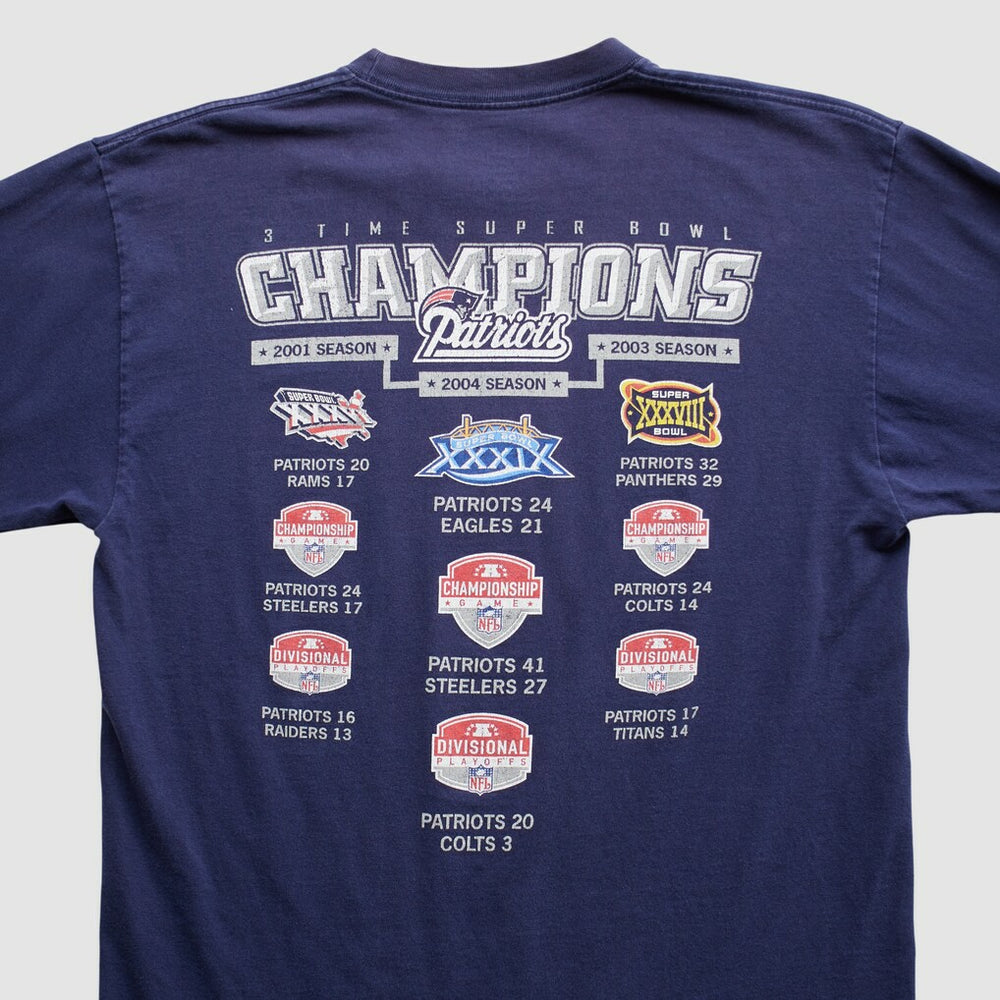 Fanatics New England Patriots Reebok 2000s Long Sleeve T-shirt Navy Vintage
