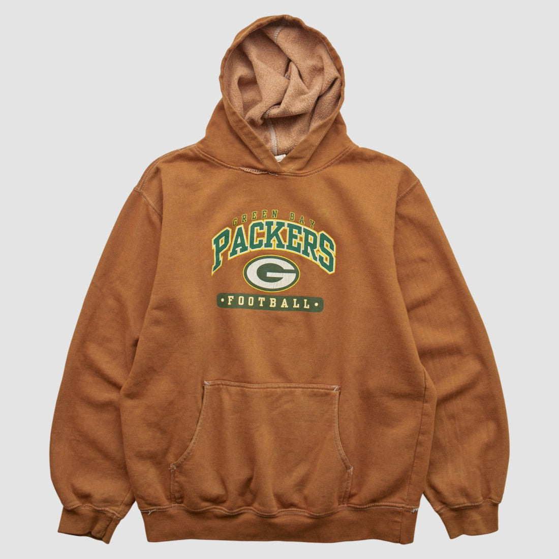 Fanatics Green Bay Packers NFL 2000s Hooded Pullover Sweatshirt Brown Vintage